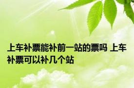 上车补票能补前一站的票吗 上车补票可以补几个站
