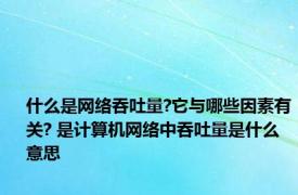 什么是网络吞吐量?它与哪些因素有关? 是计算机网络中吞吐量是什么意思