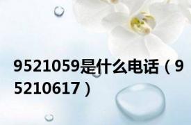 9521059是什么电话（95210617）