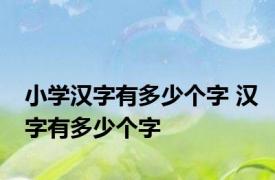 小学汉字有多少个字 汉字有多少个字