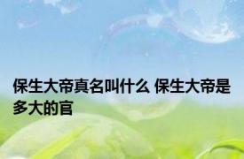 保生大帝真名叫什么 保生大帝是多大的官