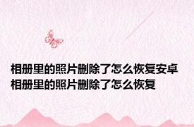 相册里的照片删除了怎么恢复安卓 相册里的照片删除了怎么恢复