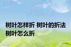 树叶怎样折 树叶的折法 树叶怎么折