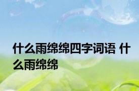 什么雨绵绵四字词语 什么雨绵绵