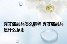 秀才遇到兵怎么解释 秀才遇到兵是什么意思