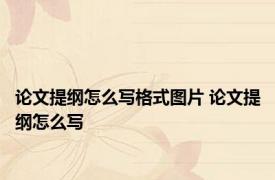 论文提纲怎么写格式图片 论文提纲怎么写