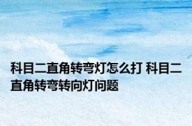 科目二直角转弯灯怎么打 科目二直角转弯转向灯问题