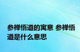 参禅悟道的寓意 参禅悟道是什么意思