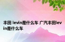 丰田 levin是什么车 广汽丰田levin是什么车