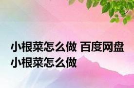小根菜怎么做 百度网盘 小根菜怎么做