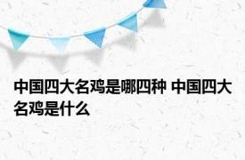 中国四大名鸡是哪四种 中国四大名鸡是什么