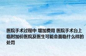 医院手术过程中 增加费用 医院手术台上临时加价医院及医生可能会面临什么样的处罚