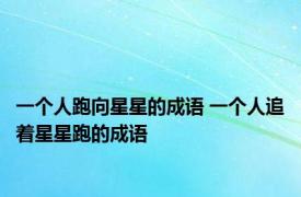一个人跑向星星的成语 一个人追着星星跑的成语