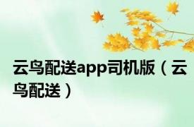 云鸟配送app司机版（云鸟配送）