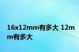 16x12mm有多大 12mm有多大