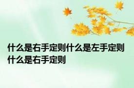 什么是右手定则什么是左手定则 什么是右手定则