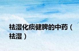 祛湿化痰健脾的中药（祛湿）