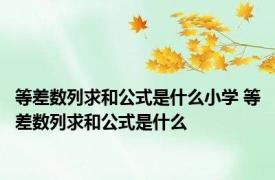 等差数列求和公式是什么小学 等差数列求和公式是什么