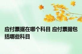 应付票据在哪个科目 应付票据包括哪些科目