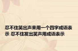 忍不住笑出声来用一个四字成语表示 忍不住发出笑声用成语表示