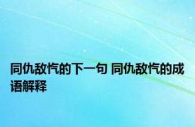 同仇敌忾的下一句 同仇敌忾的成语解释