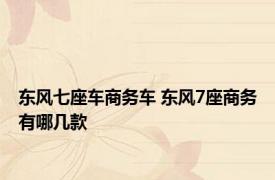 东风七座车商务车 东风7座商务有哪几款