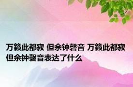 万籁此都寂 但余钟磬音 万籁此都寂但余钟磬音表达了什么