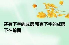 还有下字的成语 带有下字的成语下在前面