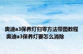 奥迪a3保养灯归零方法带图教程 奥迪a3保养灯要怎么消除