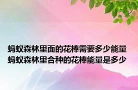 蚂蚁森林里面的花棒需要多少能量 蚂蚁森林里合种的花棒能量是多少