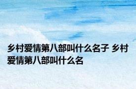 乡村爱情第八部叫什么名子 乡村爱情第八部叫什么名