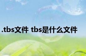 .tbs文件 tbs是什么文件