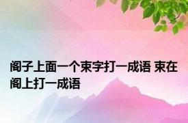 阁子上面一个束字打一成语 束在阁上打一成语