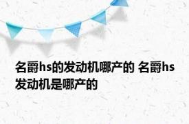 名爵hs的发动机哪产的 名爵hs发动机是哪产的