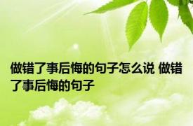 做错了事后悔的句子怎么说 做错了事后悔的句子