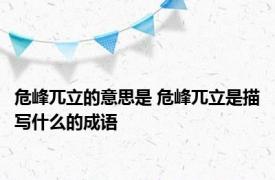 危峰兀立的意思是 危峰兀立是描写什么的成语