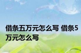 借条五万元怎么写 借条5万元怎么写