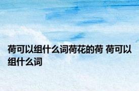 荷可以组什么词荷花的荷 荷可以组什么词