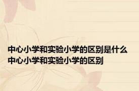 中心小学和实验小学的区别是什么 中心小学和实验小学的区别