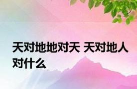 天对地地对天 天对地人对什么