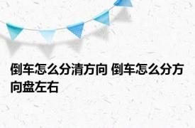 倒车怎么分清方向 倒车怎么分方向盘左右