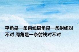 平角是一条直线周角是一条射线对不对 周角是一条射线对不对