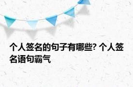 个人签名的句子有哪些? 个人签名语句霸气