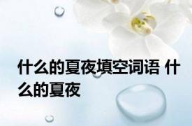 什么的夏夜填空词语 什么的夏夜