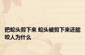 把蛇头剪下来 蛇头被剪下来还能咬人为什么