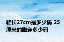 鞋长27cm是多少码 25厘米的脚穿多少码