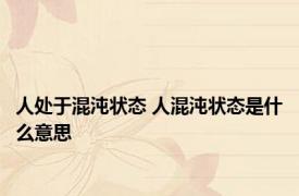 人处于混沌状态 人混沌状态是什么意思