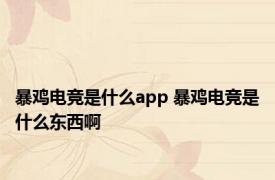 暴鸡电竞是什么app 暴鸡电竞是什么东西啊