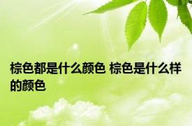 棕色都是什么颜色 棕色是什么样的颜色