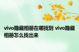 vivo隐藏相册在哪找到 vivo隐藏相册怎么找出来